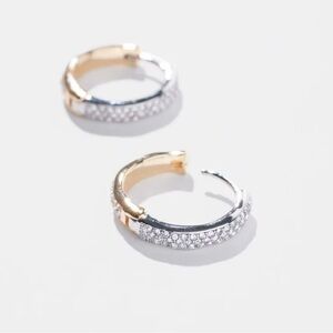 WHITE HOUSE BLACK MARKET Gold and Silver Hoop Earrings